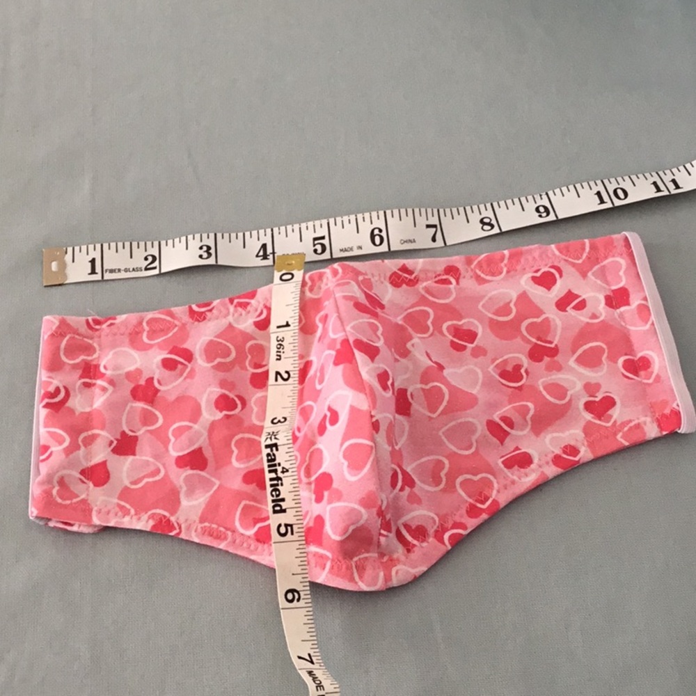 Face Mask 3 Layer Pink Hearts -adjustable ear loop - Picture 8 of 8